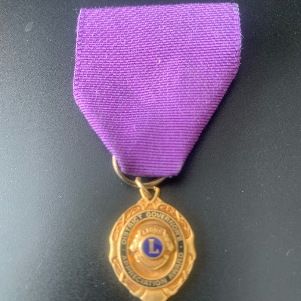 Vintage Lions Club District Governors Appreciation Award